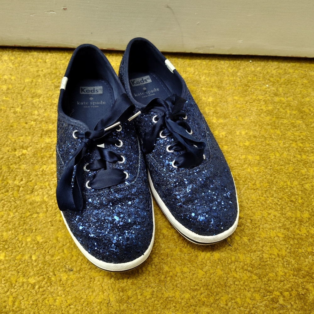Keds Kate Spade Blue Glitter Sneakers